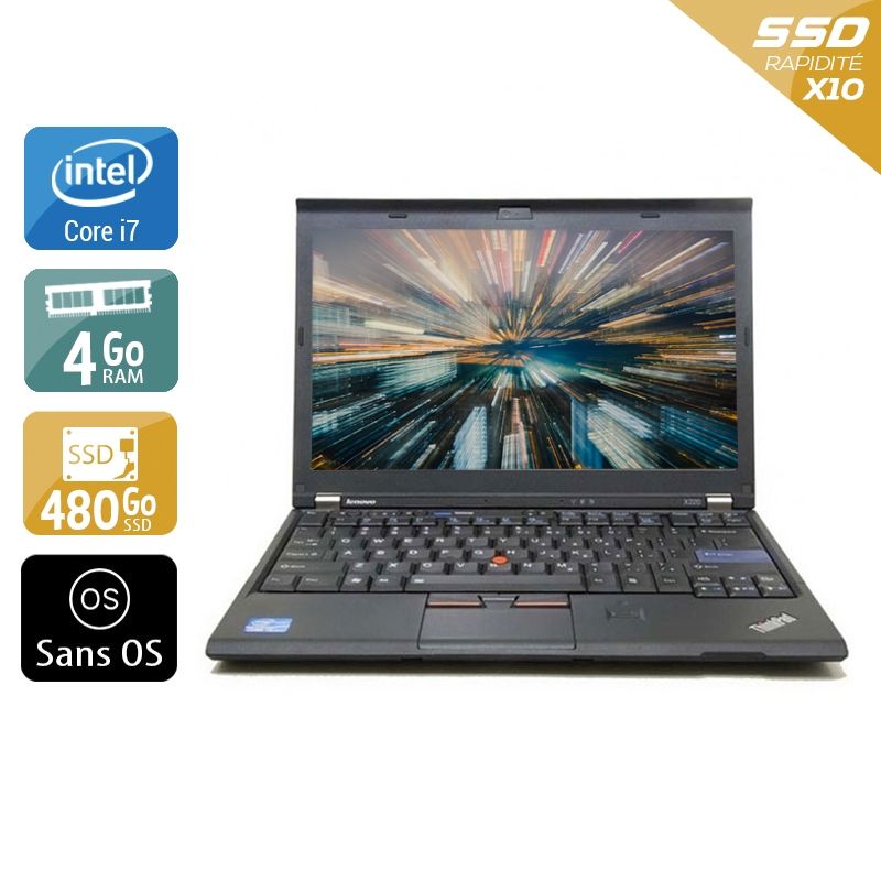 Lenovo ThinkPad X220 i7 4Go RAM 480Go SSD Sans OS