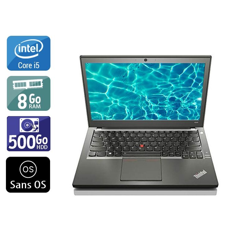 Lenovo ThinkPad X240 i5 8Go RAM 500Go HDD Sans OS