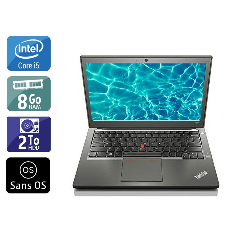 Lenovo ThinkPad X240 i5 8Go RAM 2To HDD Sans OS