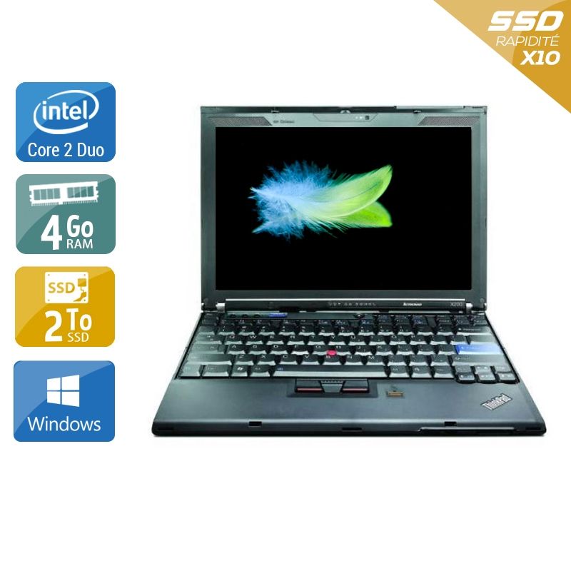 Lenovo ThinkPad X200 Core 2 Duo 4Go RAM 2To SSD Windows 10
