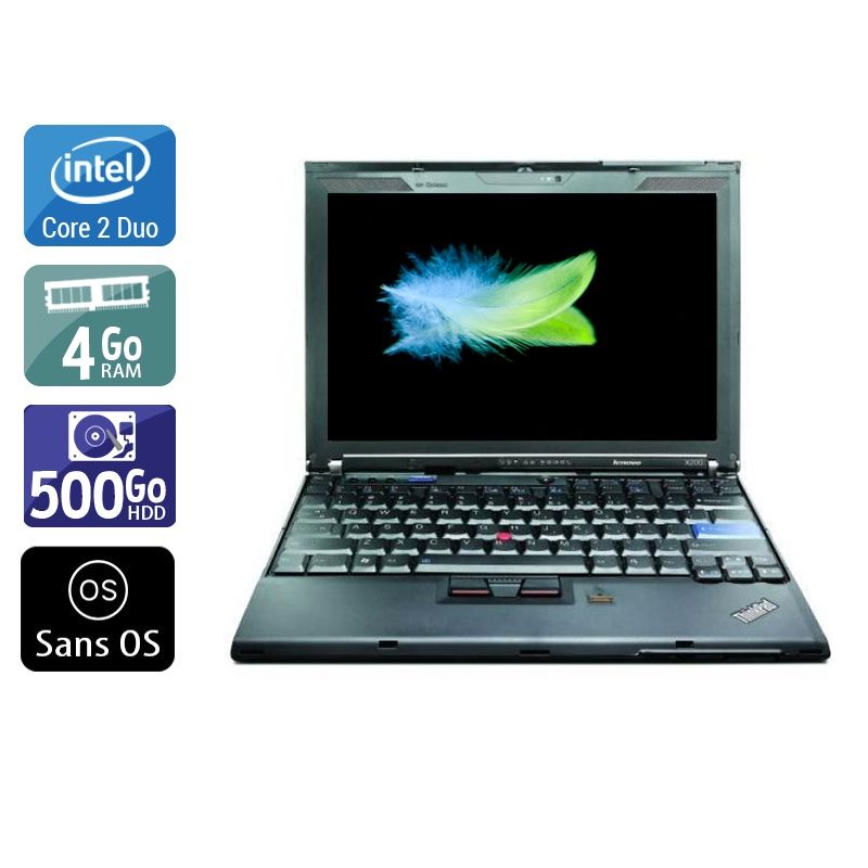 Lenovo ThinkPad X200 Core 2 Duo 4Go RAM 500Go HDD Sans OS