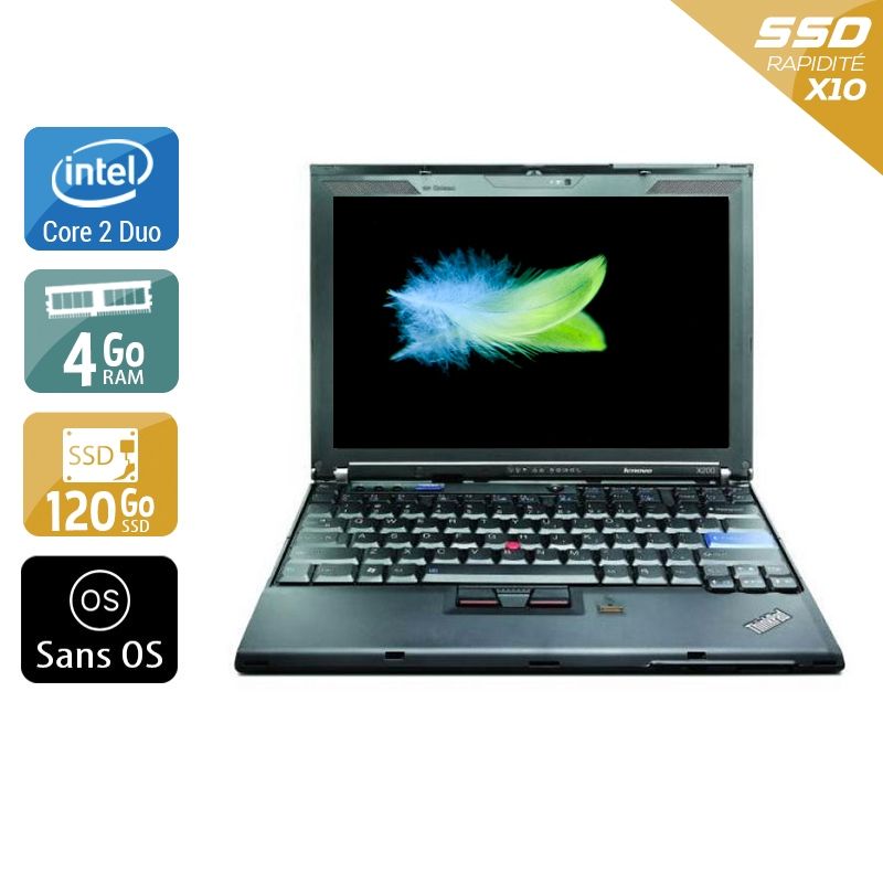 Lenovo ThinkPad X200 Core 2 Duo 4Go RAM 120Go SSD Sans OS