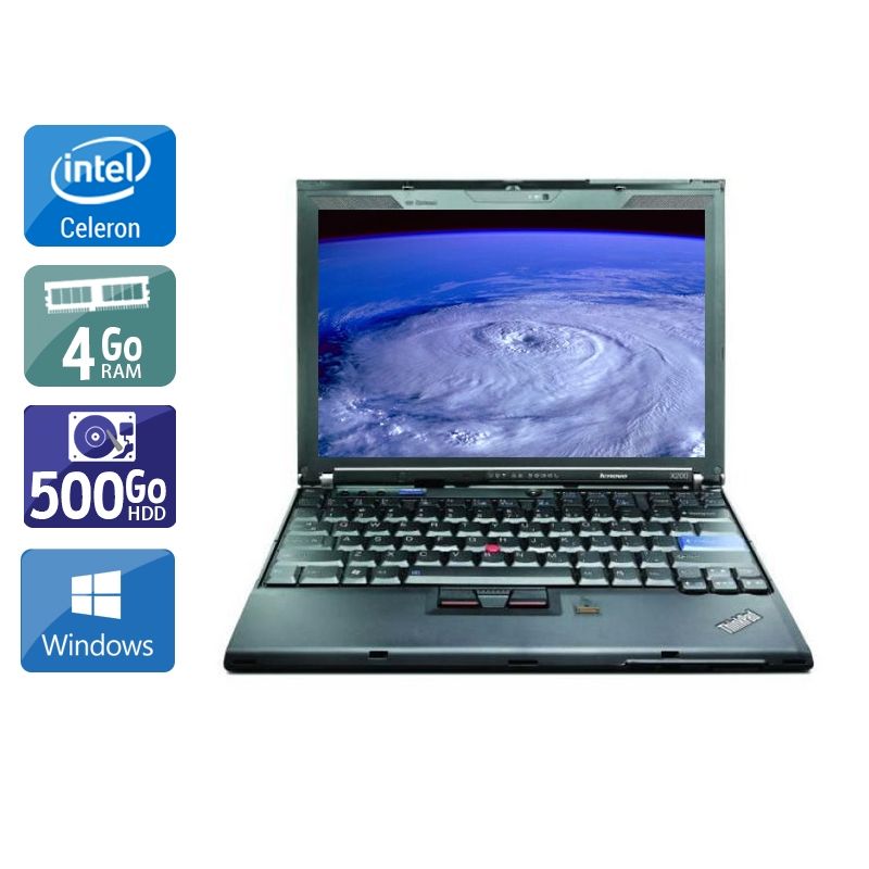 Lenovo ThinkPad X200S Celeron 4Go RAM 500Go HDD Windows 10