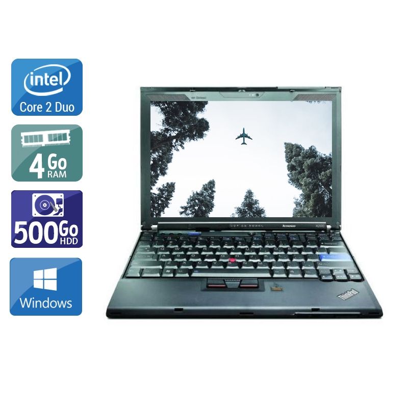 Lenovo ThinkPad X200S Core 2 Duo 4Go RAM 500Go HDD Windows 10