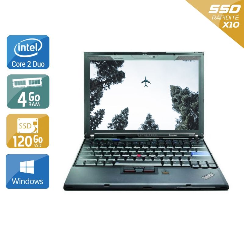 Lenovo ThinkPad X200S Core 2 Duo 4Go RAM 120Go SSD Windows 10