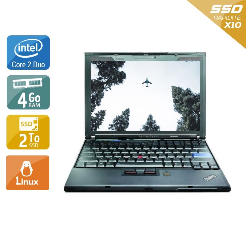 Lenovo ThinkPad X200S Core 2 Duo 4Go RAM 2To SSD Linux