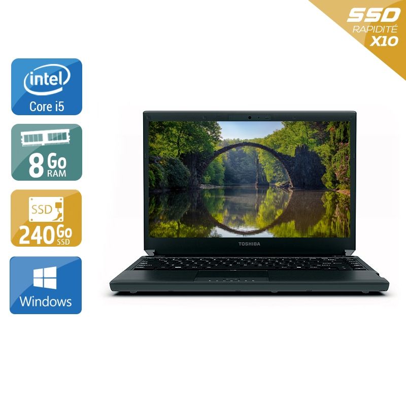 Toshiba Portégé R830 i7 8Go RAM 240Go SSD Windows 10
