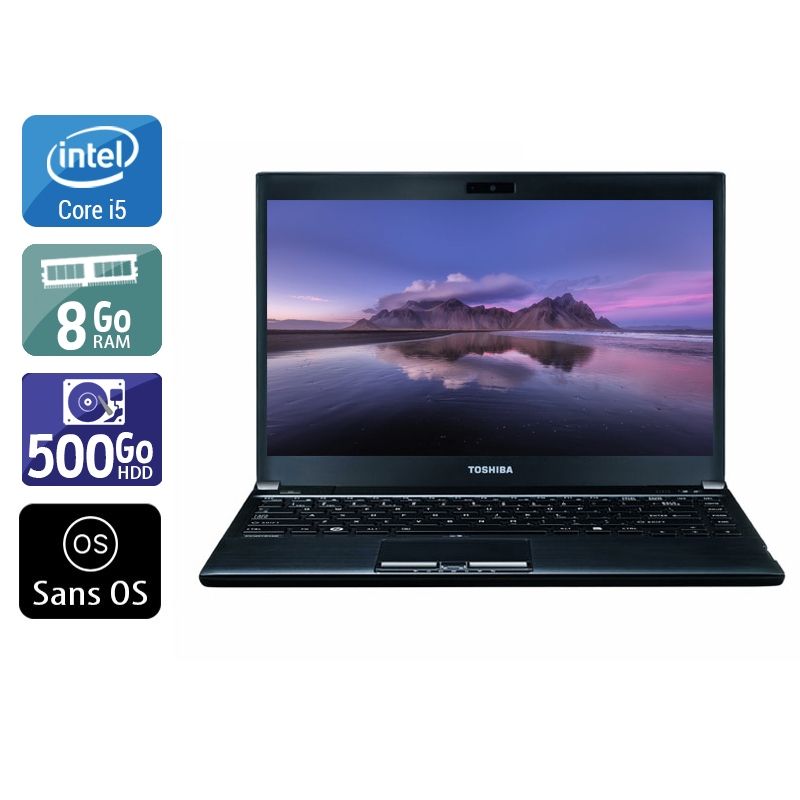Toshiba Portégé R930 i5 8Go RAM 500Go HDD Sans OS