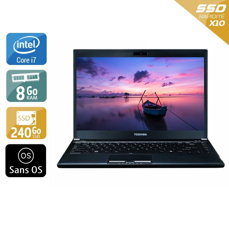 Toshiba Portégé R930 i7 8Go RAM 240Go SSD Sans OS