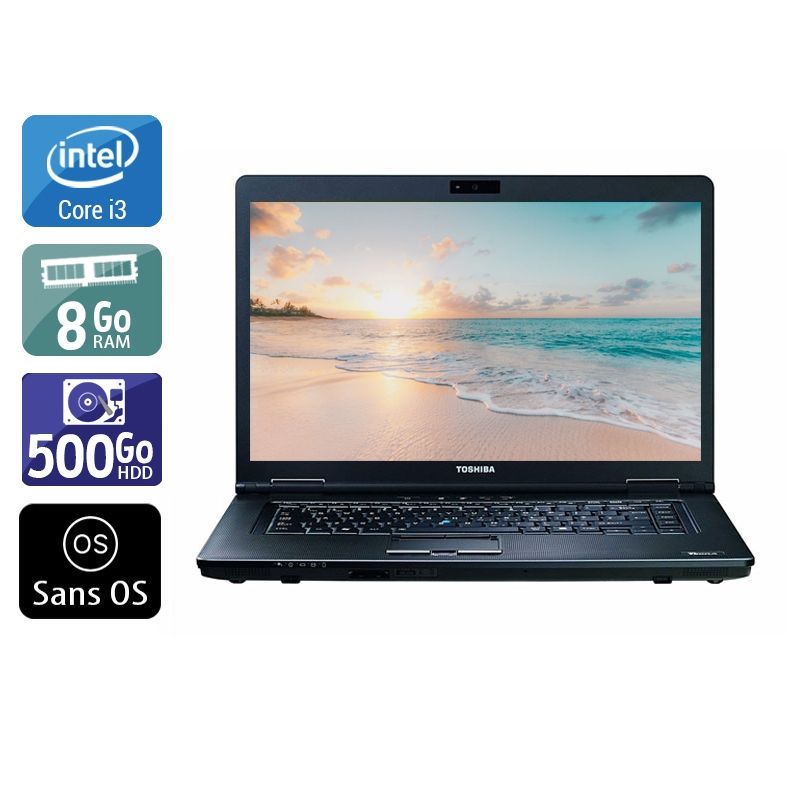 Toshiba Tecra A11 i3 8Go RAM 500Go HDD Sans OS