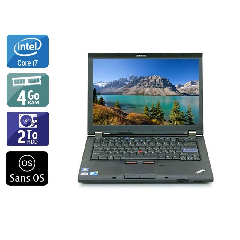 Lenovo ThinkPad T410 i7 4Go RAM 2To HDD Sans OS