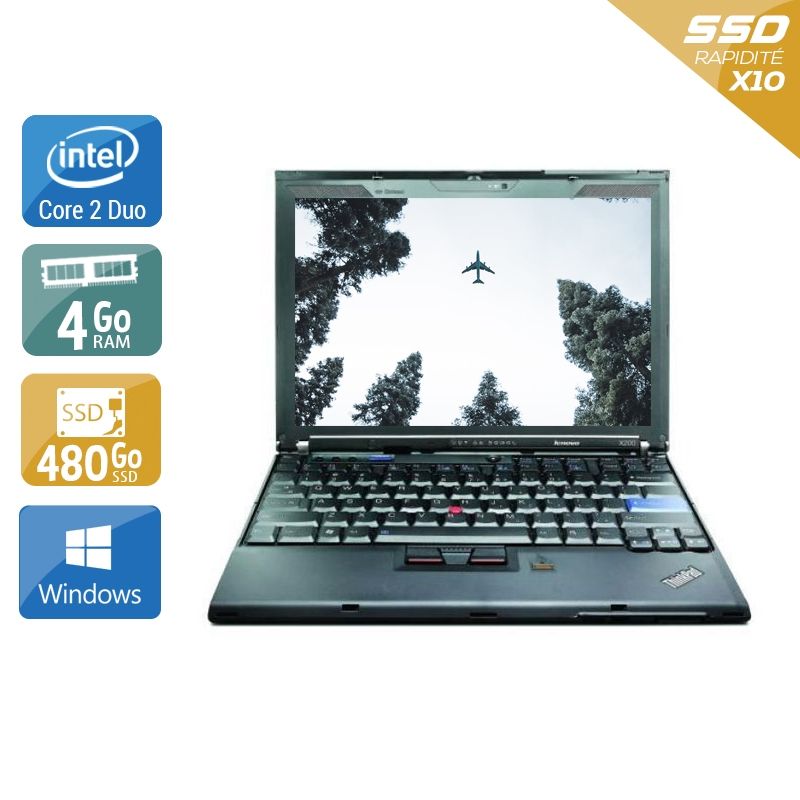 Lenovo ThinkPad X200S Core 2 Duo 4Go RAM 480Go SSD Windows 10