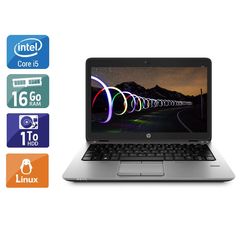 HP EliteBook 820 G2 i5 16Go RAM 1To HDD Linux