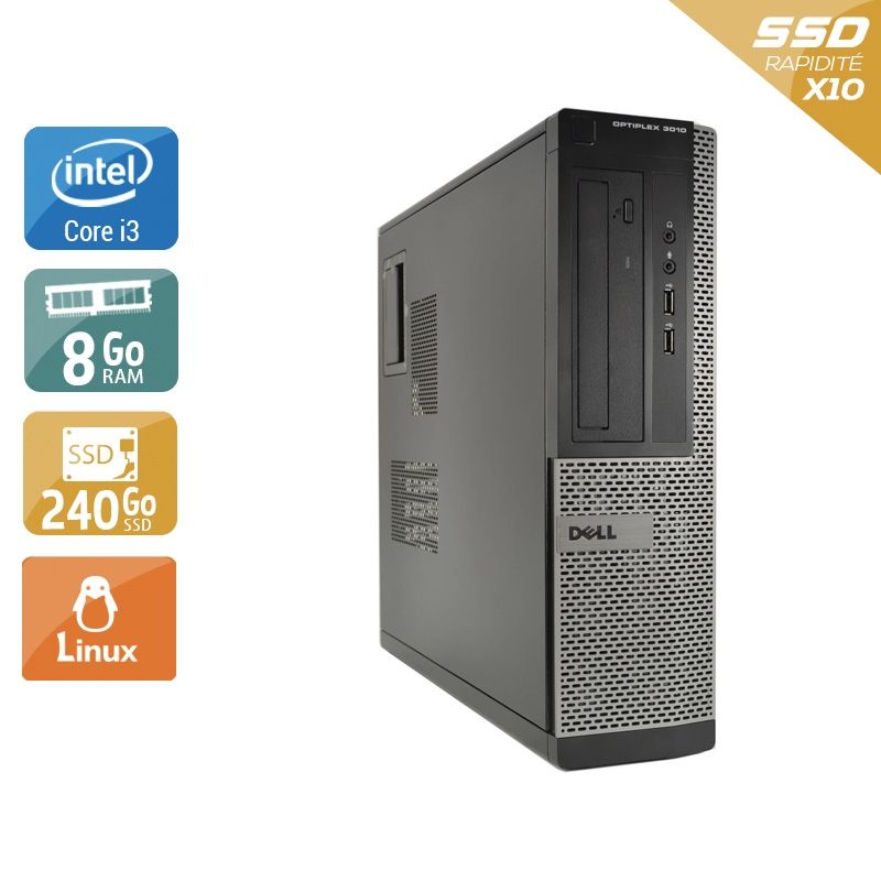 Dell Optiplex 3010 Desktop i3 8Go RAM 240Go SSD Linux