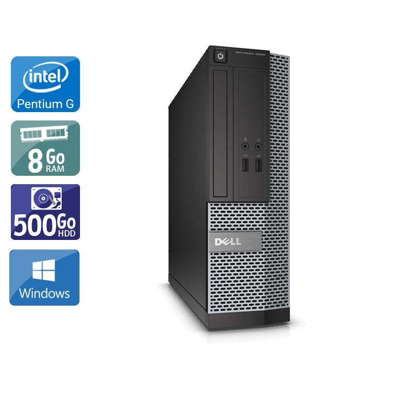 Dell Optiplex 3010 SFF Pentium G Dual Core 8Go RAM 500Go HDD Windows 10