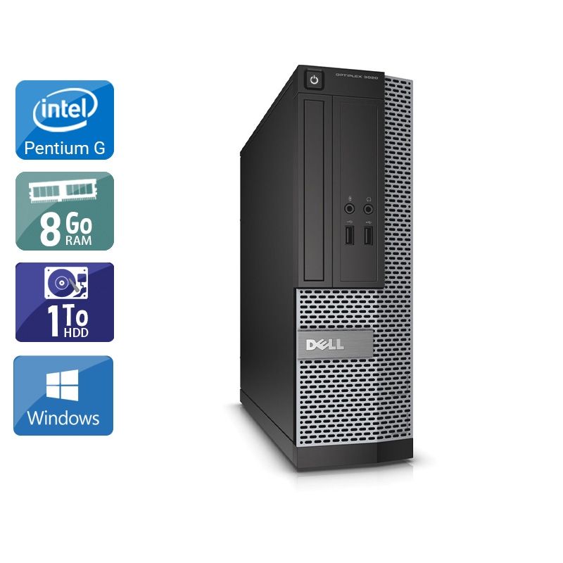Dell Optiplex 3020 SFF Pentium G Dual Core 8Go RAM 1To HDD Windows 10