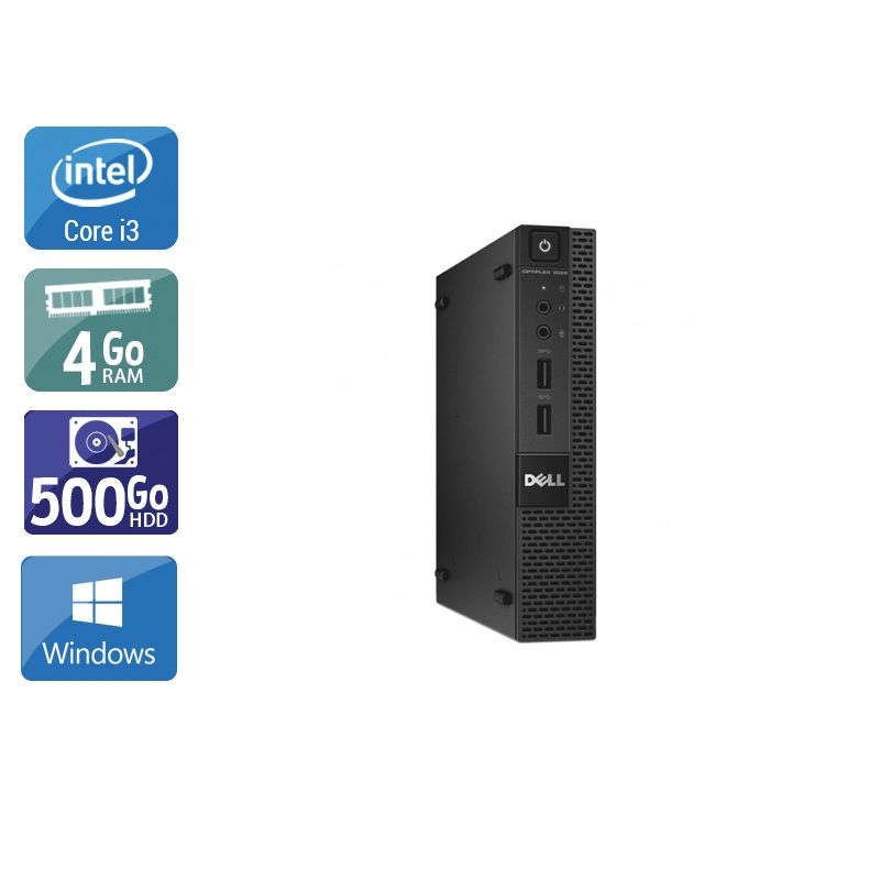 Dell Optiplex 3020M Micro i3 4Go RAM 500Go HDD Windows 10