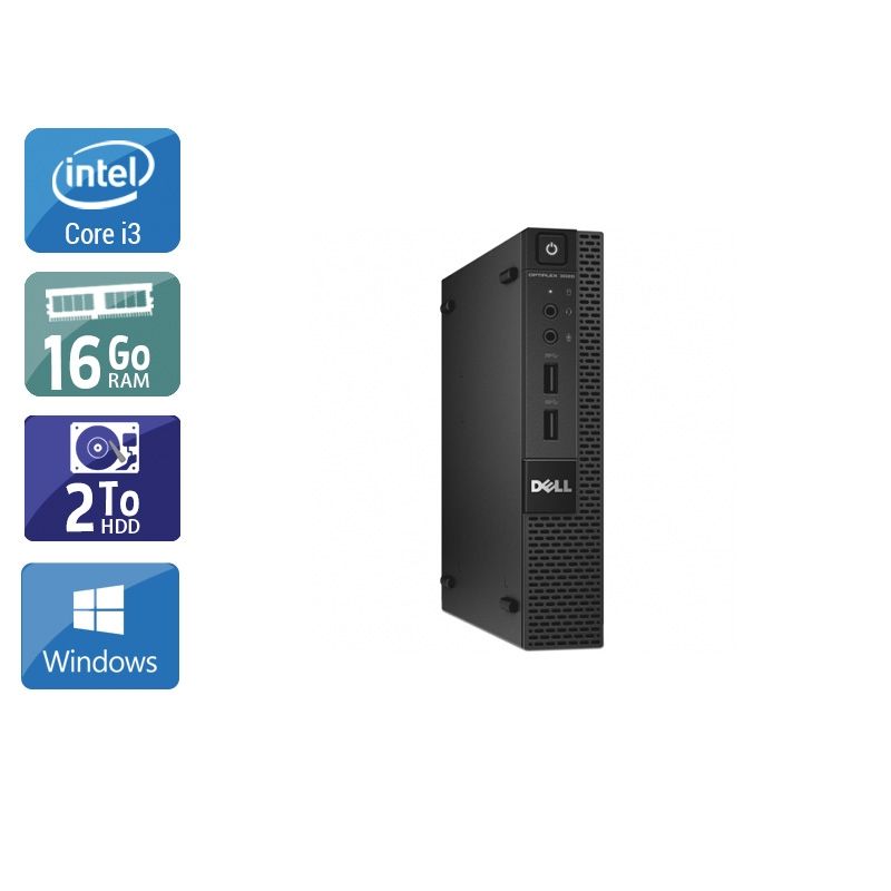 Dell Optiplex 3020M Micro i3 16Go RAM 2To HDD Windows 10
