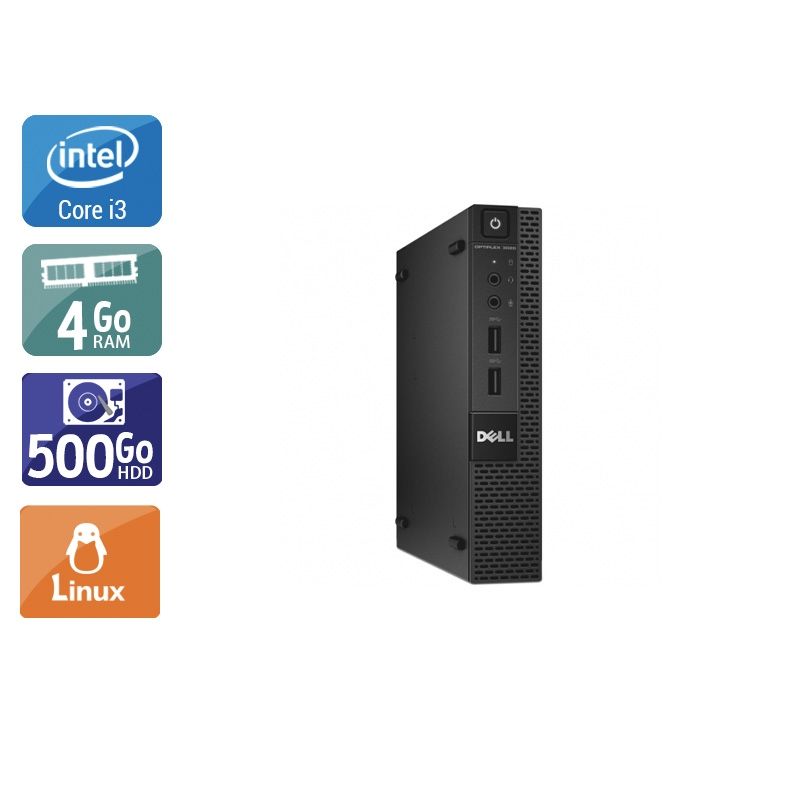 Dell Optiplex 3020M Micro i3 4Go RAM 500Go HDD Linux