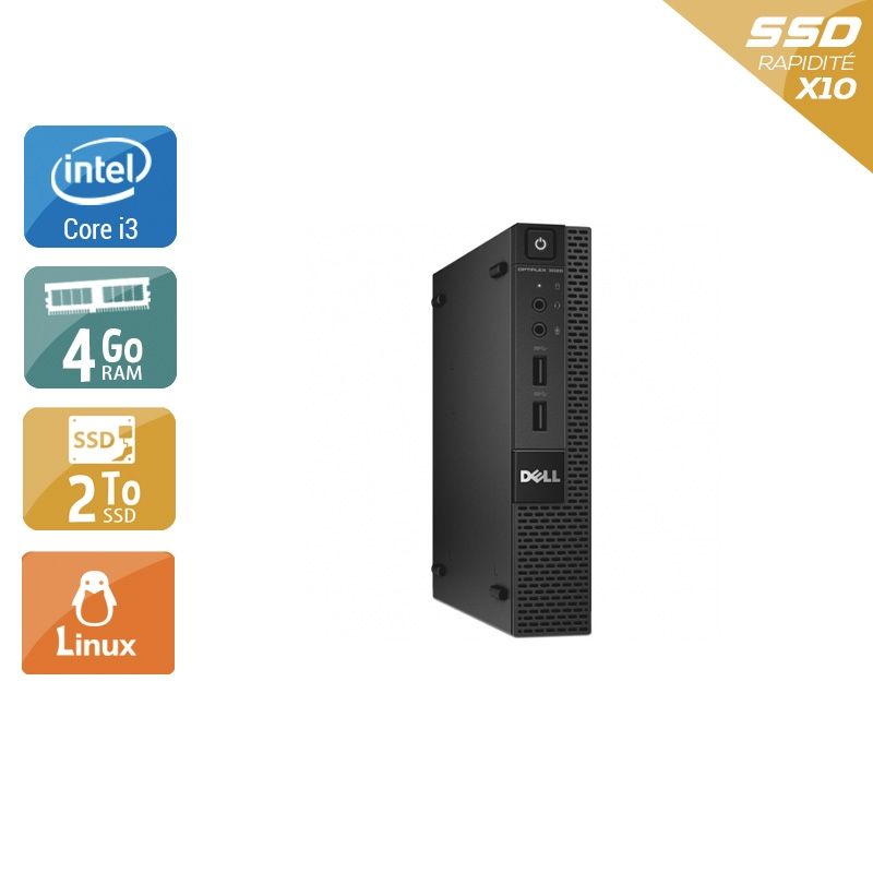 Dell Optiplex 3020M Micro i3 4Go RAM 2To SSD Linux