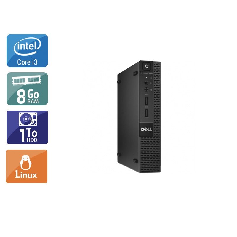 Dell Optiplex 3020M Micro i3 8Go RAM 1To HDD Linux
