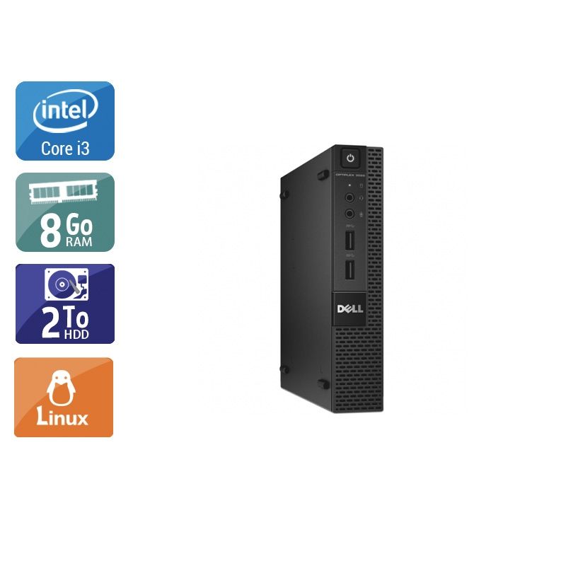 Dell Optiplex 3020M Micro i3 8Go RAM 2To HDD Linux