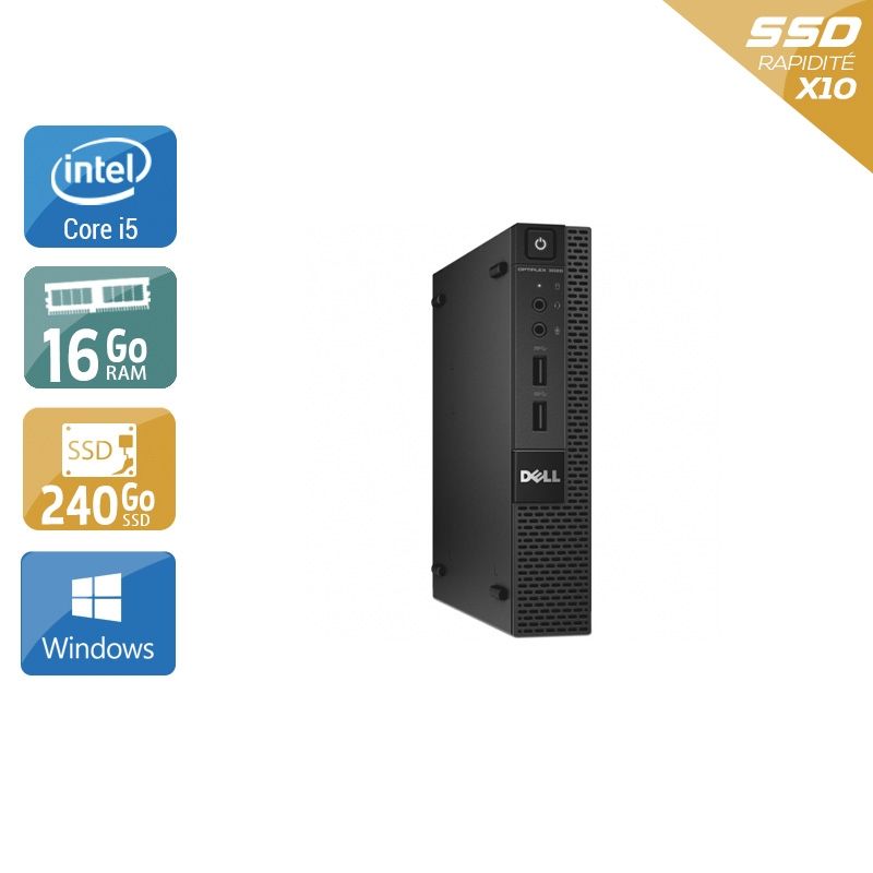 Dell Optiplex 3020M Micro i5 16Go RAM 240Go SSD Windows 10