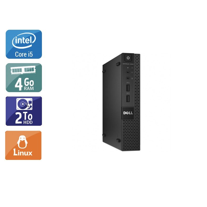 Dell Optiplex 3020M Micro i5 4Go RAM 2To HDD Linux
