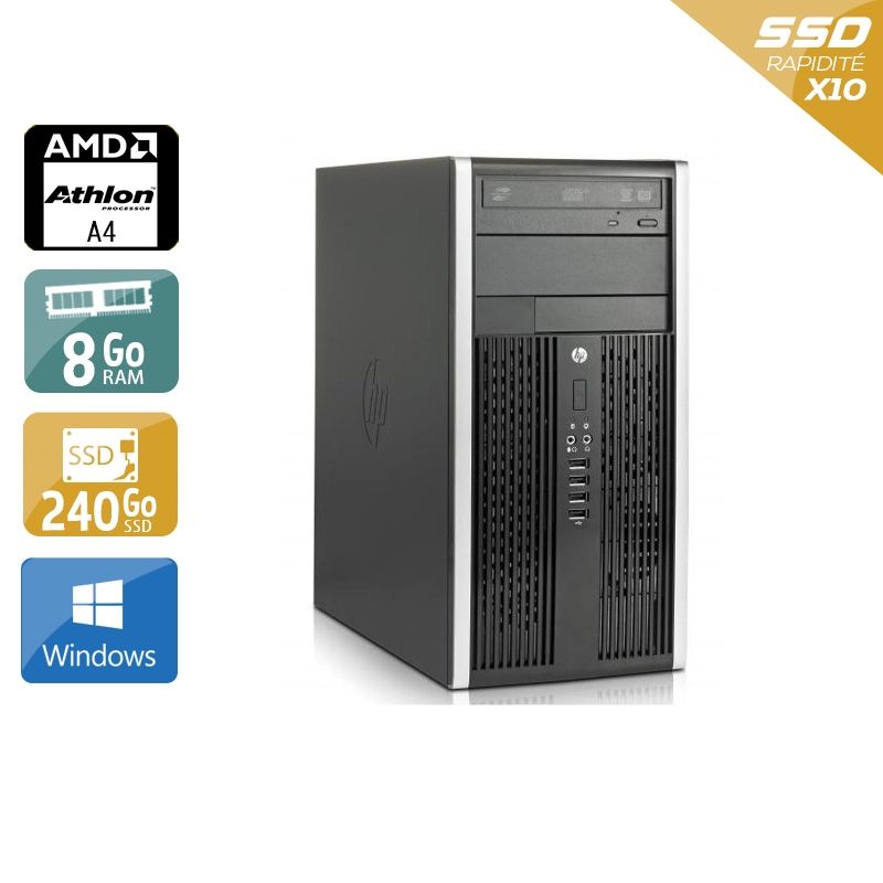 HP Compaq Pro 6305 Tower AMD A4 8Go RAM 240Go SSD Windows 10