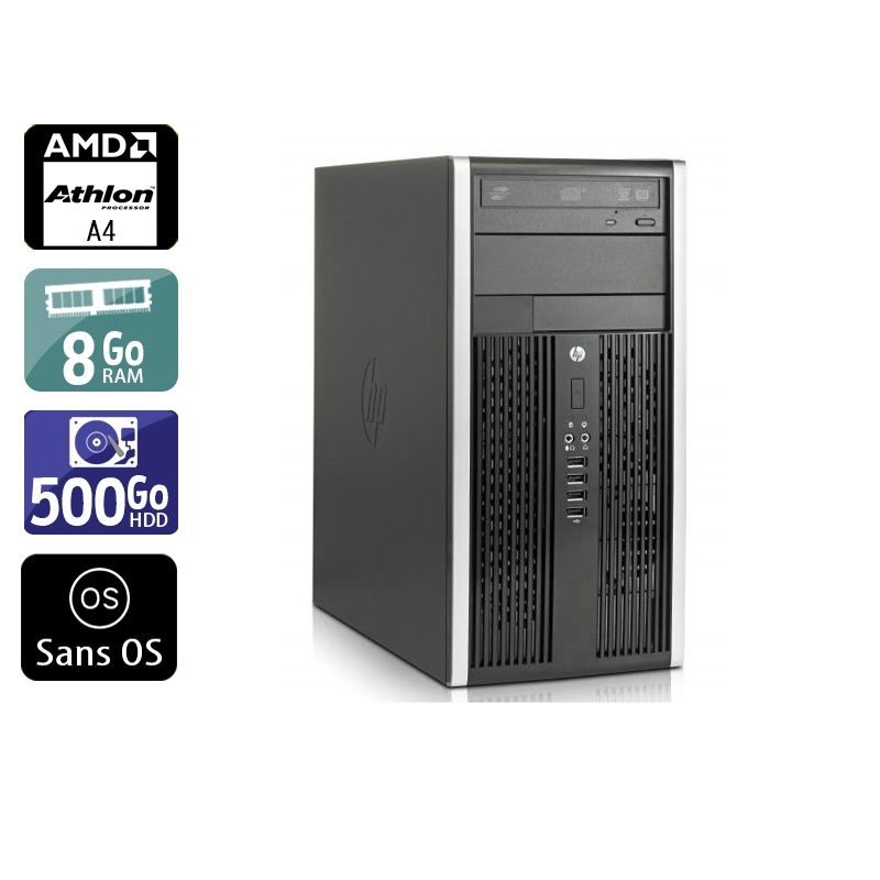 HP Compaq Pro 6305 Tower AMD A4 8Go RAM 500Go HDD Sans OS