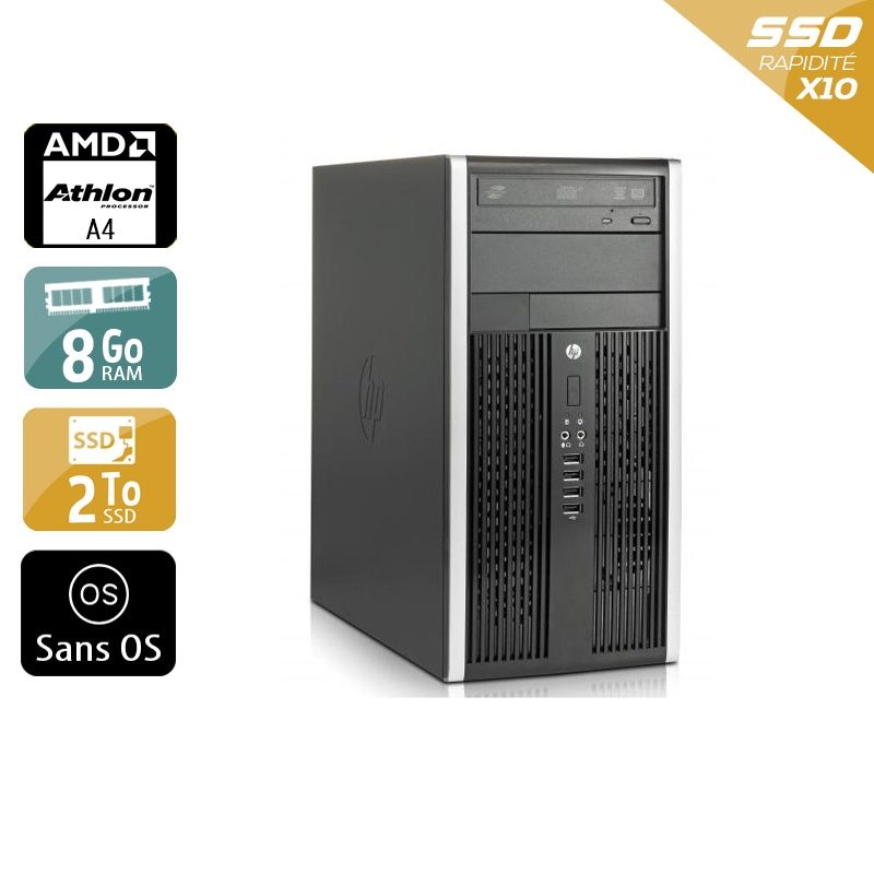 HP Compaq Pro 6305 Tower AMD A4 8Go RAM 2To SSD Sans OS