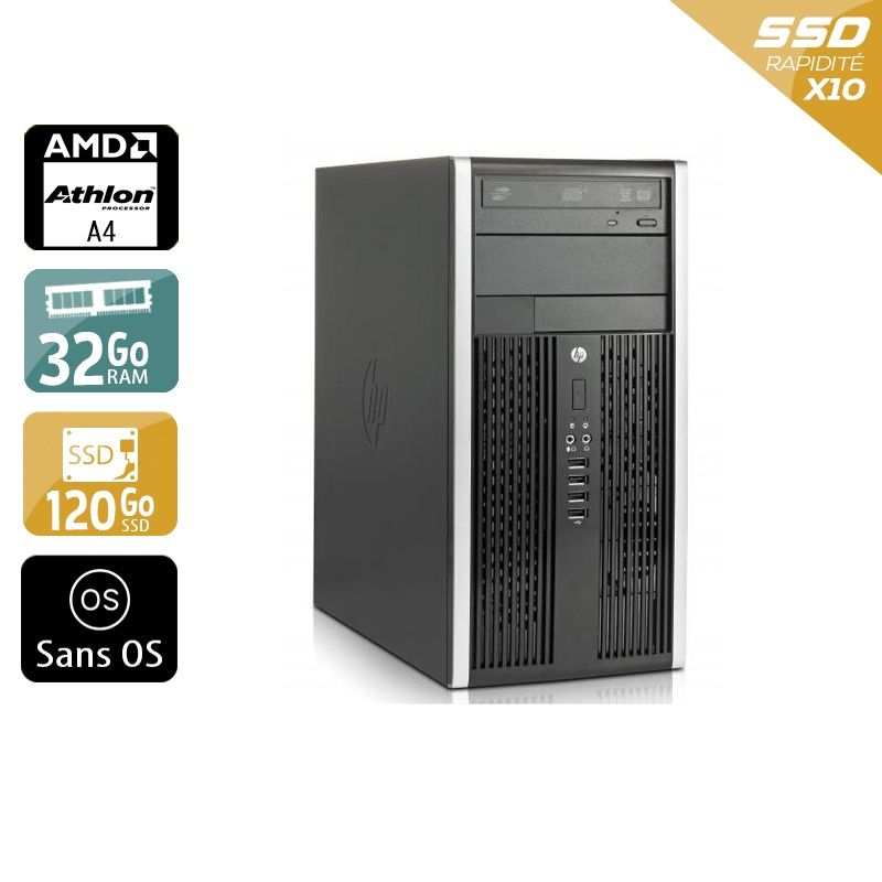 HP Compaq Pro 6305 Tower AMD A4 32Go RAM 120Go SSD Sans OS