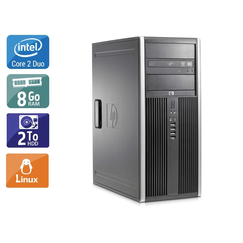 HP Compaq Elite 8000 Tower Core 2 Duo 8Go RAM 2To HDD Linux