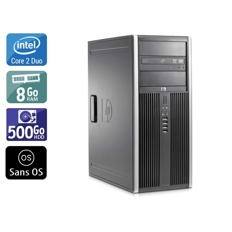 HP Compaq Elite 8000 Tower Core 2 Duo 8Go RAM 500Go HDD Sans OS