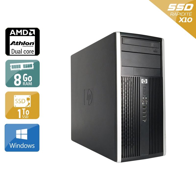 HP Compaq Pro 6005 Tower AMD Athlon Dual Core 8Go RAM 1To SSD Windows 10
