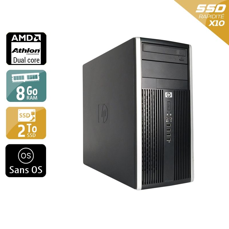 HP Compaq Pro 6005 Tower AMD Athlon Dual Core 8Go RAM 2To SSD Sans OS