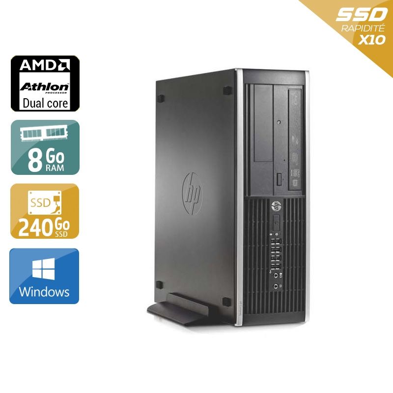 HP Compaq Pro 6005 SFF AMD Athlon Dual Core 8Go RAM 240Go SSD Windows 10