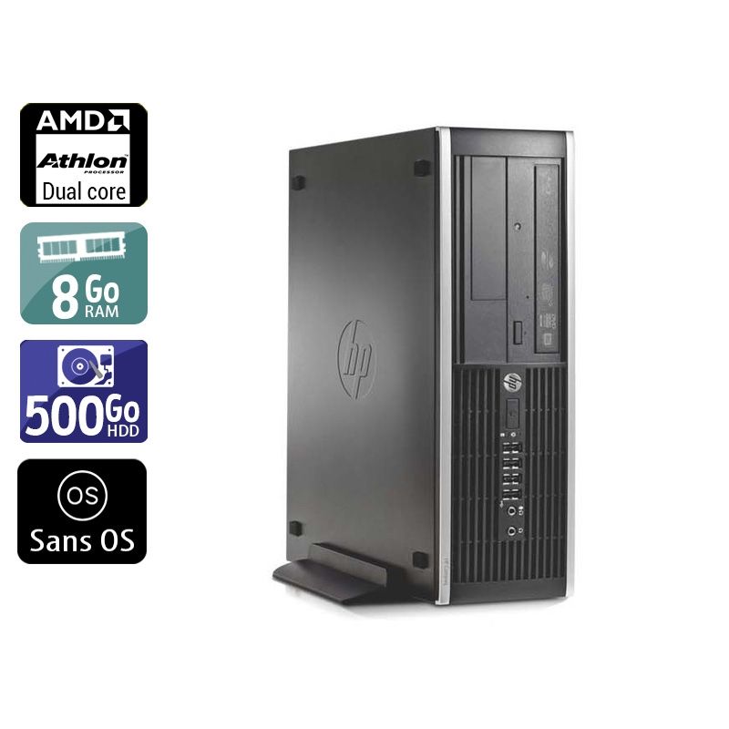 HP Compaq Pro 6005 SFF AMD Athlon Dual Core 8Go RAM 500Go HDD Sans OS