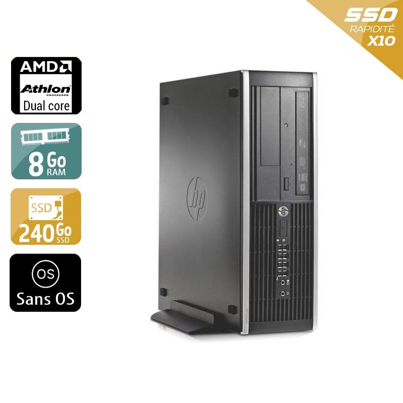 HP Compaq Pro 6005 SFF AMD Athlon Dual Core 8Go RAM 240Go SSD Sans OS