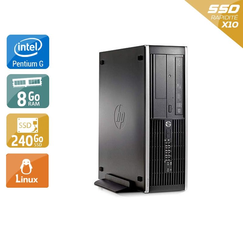 HP Compaq Pro 6200 SFF Pentium G Dual Core 8Go RAM 240Go SSD Linux