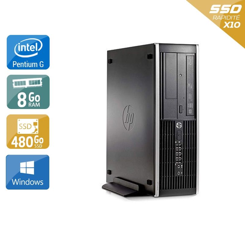 HP Compaq Pro 6300 SFF Pentium G Dual Core 8Go RAM 480Go SSD Windows 10