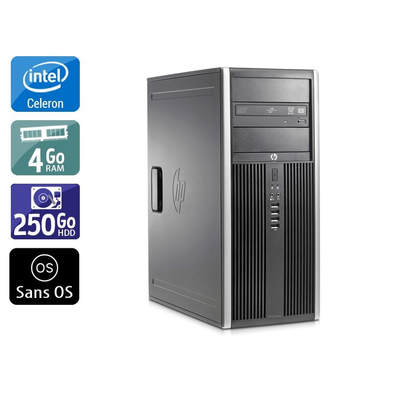 HP Compaq Elite 8200 Tower Celeron Dual Core 4Go RAM 250Go HDD Sans OS