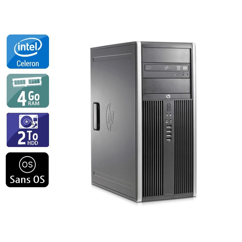 HP Compaq Elite 8200 Tower Celeron Dual Core 4Go RAM 2To HDD Sans OS