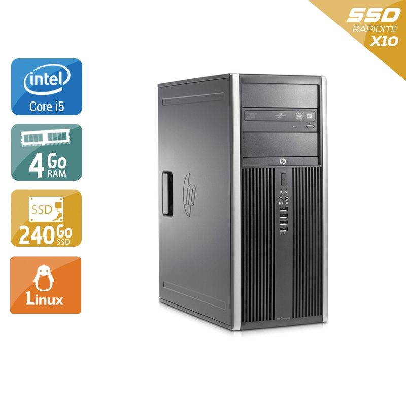 HP Compaq Elite 8200 Tower i5 4Go RAM 240Go SSD Linux