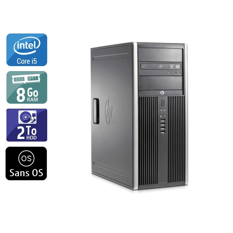 HP Compaq Elite 8200 Tower i5 8Go RAM 2To HDD Sans OS