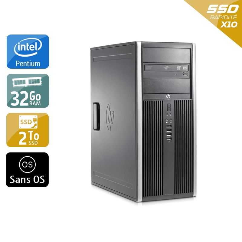 HP Compaq Elite 8200 Tower Pentium G Dual Core 32Go RAM 2To SSD Sans OS