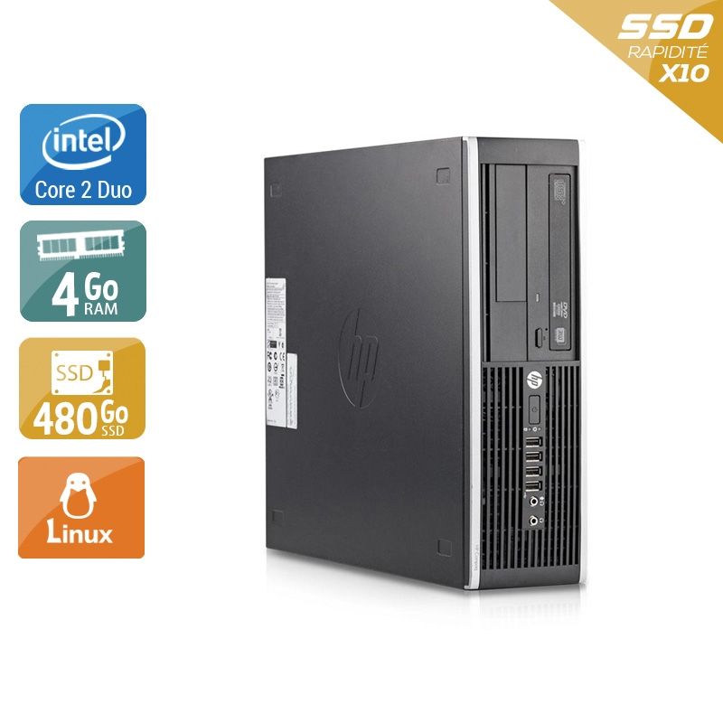 HP Compaq Elite 8200 SFF Core 2 Duo 4Go RAM 480Go SSD Linux