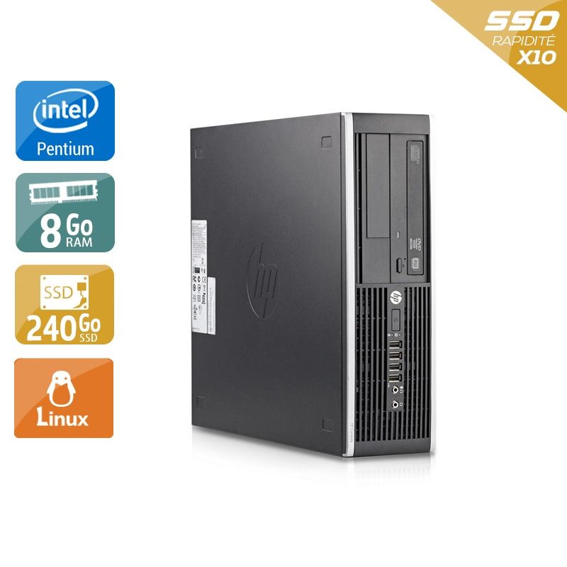 HP Compaq Elite 8200 SFF Pentium G Dual Core 8Go RAM 240Go SSD Linux