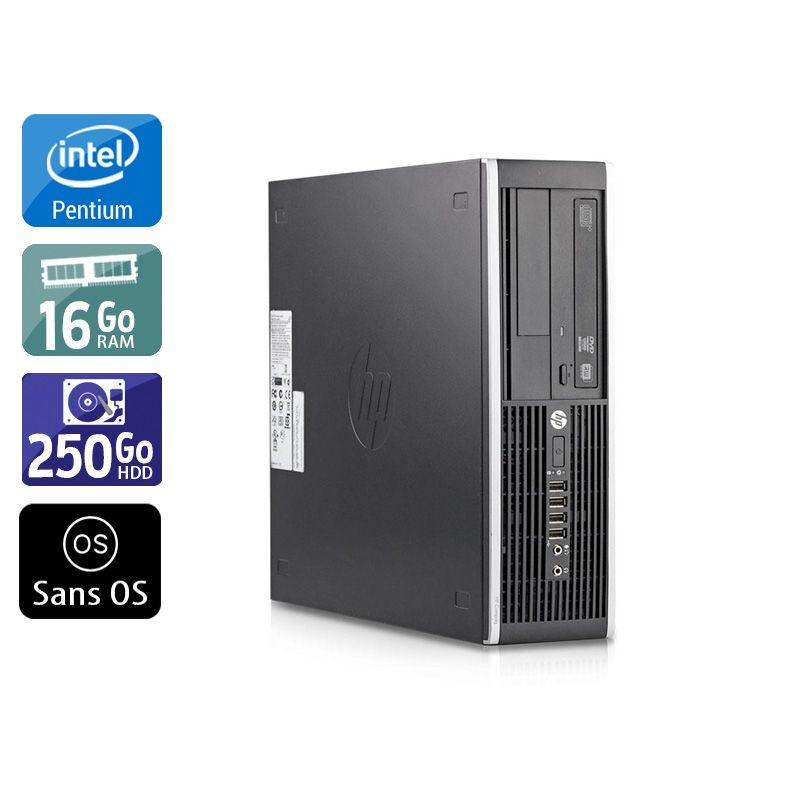 HP Compaq Elite 8200 SFF Pentium G Dual Core 16Go RAM 250Go HDD Sans OS