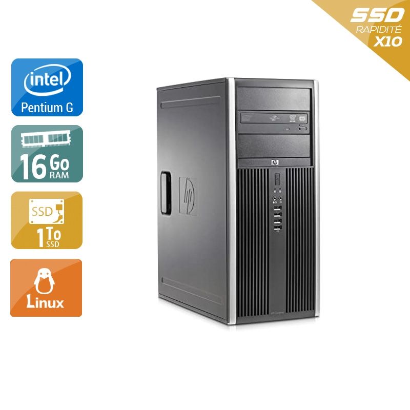 HP Compaq Elite 8300 Tower Pentium G Dual Core 16Go RAM 1To SSD Linux
